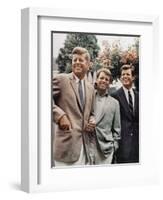 Brothers, John F. Kennedy, Robert Kennedy, and Ted Kennedy, Right, in Hyannis Port, Massachusetts-null-Framed Photographic Print