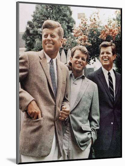 Brothers, John F. Kennedy, Robert Kennedy, and Ted Kennedy, Right, in Hyannis Port, Massachusetts-null-Mounted Photographic Print