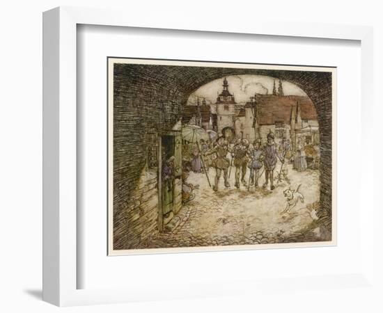 Brothers Leave Town-Arthur Rackham-Framed Art Print