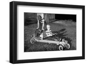 Brothers Play with their Homemade Go Cart, Ca. 1955-null-Framed Photographic Print