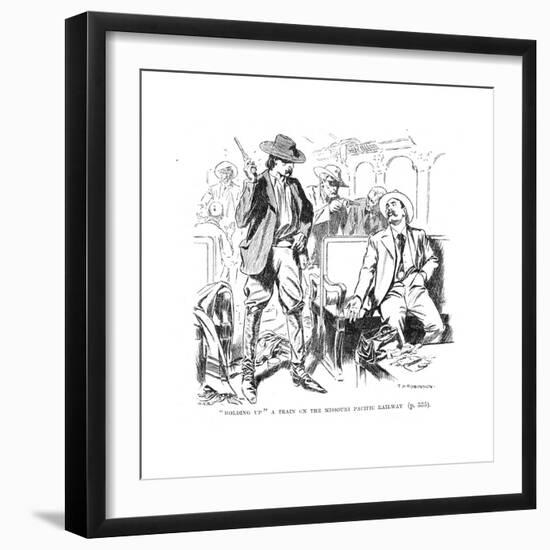 Brothers Rob a Train at Rocky Cut-null-Framed Giclee Print