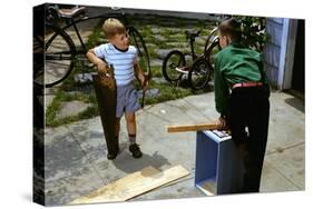 Brothers Working on a Project-William P. Gottlieb-Stretched Canvas