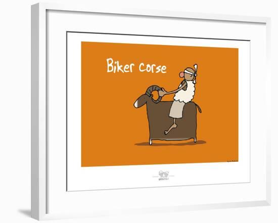 Broutch - Biker corse-Sylvain Bichicchi-Framed Art Print
