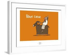 Broutch - Biker corse-Sylvain Bichicchi-Framed Art Print