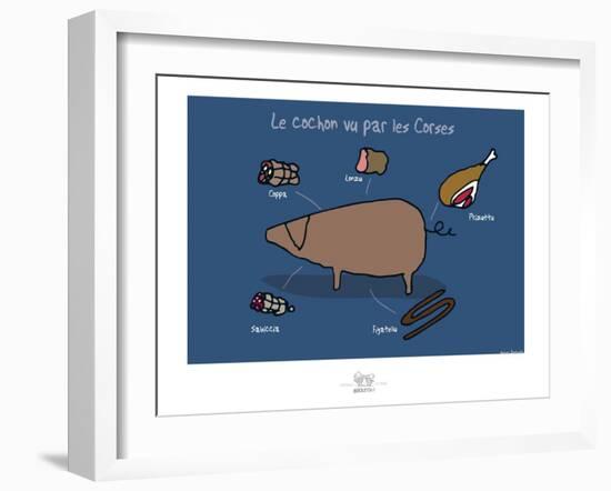 Broutch - Cochon vu par les Corses-Sylvain Bichicchi-Framed Art Print