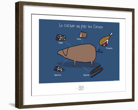 Broutch - Cochon vu par les Corses-Sylvain Bichicchi-Framed Art Print