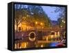 Brouwersgracht at Dusk, Amsterdam, Netherlands, Europe-Amanda Hall-Framed Stretched Canvas