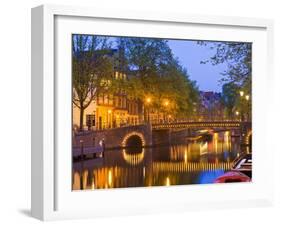 Brouwersgracht at Dusk, Amsterdam, Netherlands, Europe-Amanda Hall-Framed Photographic Print