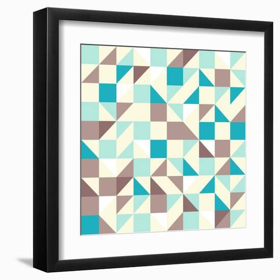 Brown and Blue Tiles-vitavalka-Framed Art Print