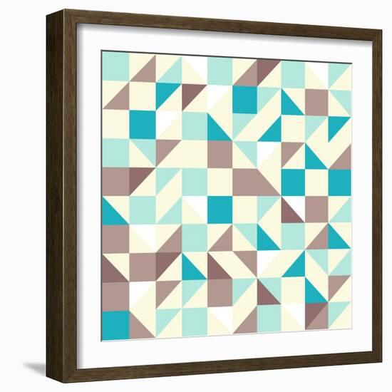 Brown and Blue Tiles-vitavalka-Framed Art Print