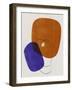 Brown and Navy Blue Abstract Shapes-Eline Isaksen-Framed Art Print