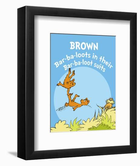 Brown Barbaloots (blue)-Theodor (Dr. Seuss) Geisel-Framed Art Print