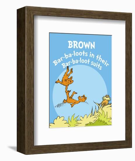 Brown Barbaloots (blue)-Theodor (Dr. Seuss) Geisel-Framed Art Print