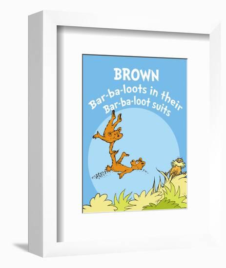 Brown Barbaloots (blue)-Theodor (Dr. Seuss) Geisel-Framed Art Print