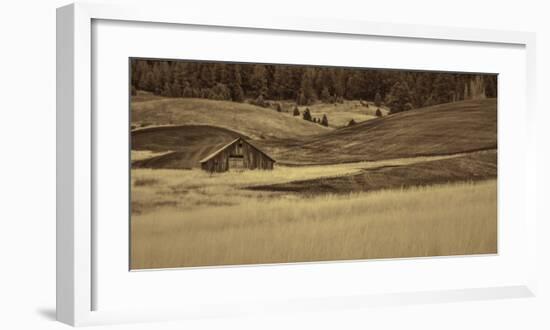 Brown Barn in the Blonde Gra-Don Schwartz-Framed Art Print