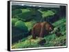 Brown Bear and Cubs-Fred Ludekens-Framed Stretched Canvas