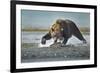 Brown Bear and Salmon, Katmai National Park, Alaska-Paul Souders-Framed Photographic Print