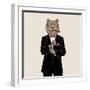 Brown Bear Dressed up in Tuxedo-Olga_Angelloz-Framed Art Print