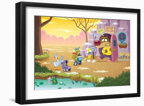 Brown Bear Stumbled from His Den - Turtle-Gary LaCoste-Framed Premium Giclee Print