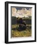 Brown Cow at Trough-Giovanni Segantini-Framed Giclee Print