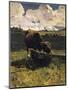 Brown Cow at Trough-Giovanni Segantini-Mounted Giclee Print