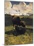 Brown Cow at Trough-Giovanni Segantini-Mounted Giclee Print