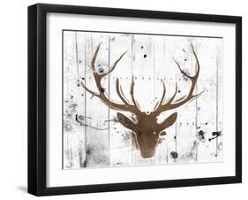 Brown Deer Head-OnRei-Framed Art Print