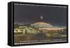 Brown Derby Restaurant at Night, Retro-null-Framed Stretched Canvas