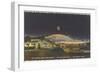 Brown Derby Restaurant at Night, Retro-null-Framed Art Print