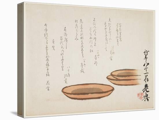 Brown Earthenware Basins, 1887-Shibata Zeshin-Stretched Canvas