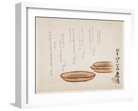 Brown Earthenware Basins, 1887-Shibata Zeshin-Framed Giclee Print