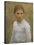 Brown Eyes-Sir George Clausen-Stretched Canvas