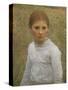 Brown Eyes-Sir George Clausen-Stretched Canvas