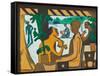 Brown Figures in a Café, 1928-1929-Ernst Ludwig Kirchner-Framed Stretched Canvas