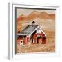 Brown Folk Art Barn-Cheryl Bartley-Framed Giclee Print