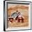 Brown Folk Art Barn-Cheryl Bartley-Framed Giclee Print