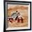 Brown Folk Art Barn-Cheryl Bartley-Framed Giclee Print