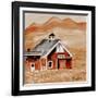 Brown Folk Art Barn-Cheryl Bartley-Framed Giclee Print