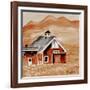 Brown Folk Art Barn-Cheryl Bartley-Framed Giclee Print
