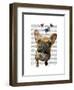 Brown French Bulldog and Butterflies-Fab Funky-Framed Art Print