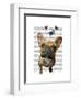 Brown French Bulldog and Butterflies-Fab Funky-Framed Art Print