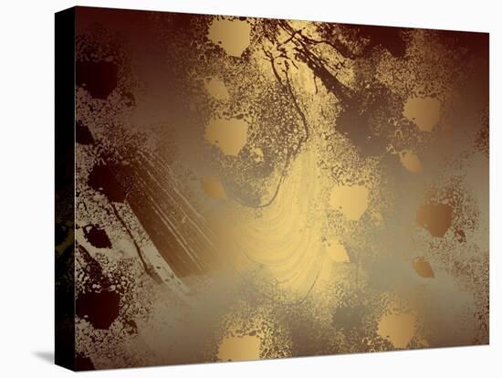Brown Golden Abstract  Background for Design-ollen-Stretched Canvas