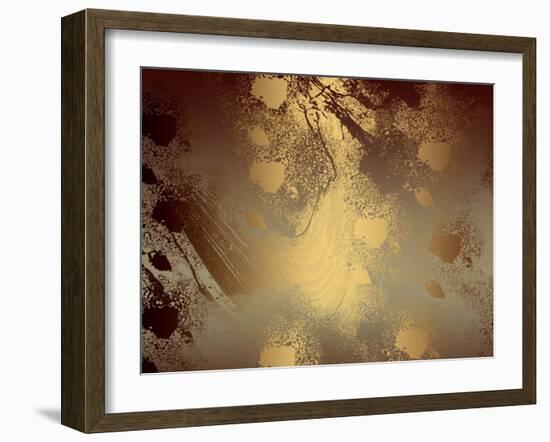 Brown Golden Abstract  Background for Design-ollen-Framed Art Print
