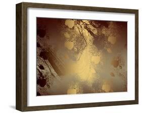 Brown Golden Abstract  Background for Design-ollen-Framed Art Print