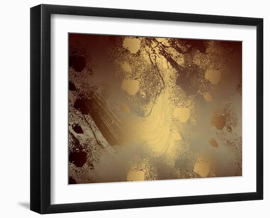 Brown Golden Abstract  Background for Design-ollen-Framed Art Print