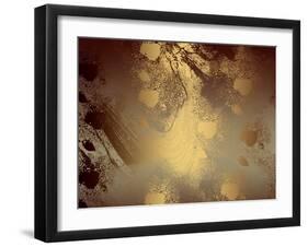 Brown Golden Abstract  Background for Design-ollen-Framed Art Print