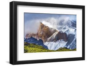 Brown granite, Paine Horns three granite peaks, Cuernos, Torres del Paine National Park, Patagonia-William Perry-Framed Photographic Print