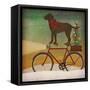 Brown Lab on Bike Christmas-Ryan Fowler-Framed Stretched Canvas