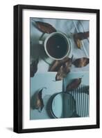 Brown Leaves and a Cup of Coffee-Carolina Hernandez-Framed Photographic Print