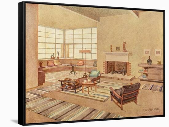 Brown Living Room 1929-null-Framed Stretched Canvas